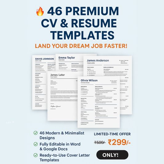 🔥 46 Premium CV & Resume Templates – Land Your Dream Job Faster!